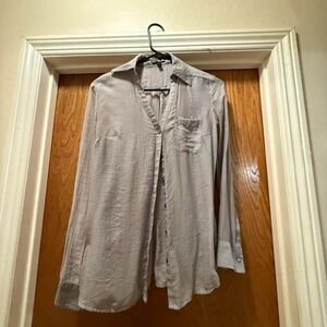 Express Men's Casual Light Gray Button Down Shirt
